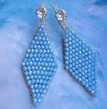 Load image into Gallery viewer, turquoise crystal rhombus earrings
