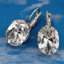 Load image into Gallery viewer, crystal clear oval CZ earrings
