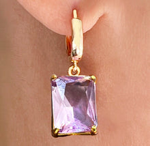 Load image into Gallery viewer, light amethyst faceted hoop
