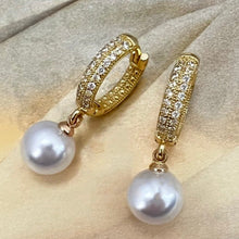 Load image into Gallery viewer, gold perfect little pave pearls
