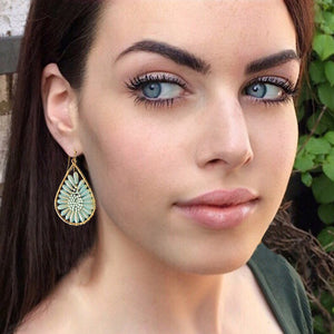 mint bellissimo fiore earrings