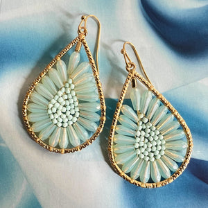 mint bellissimo fiore earrings