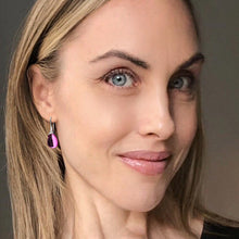 Load image into Gallery viewer, simple amethyst water drop earrings
