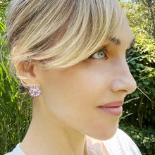 Load image into Gallery viewer, fiori rosa drop earrings
