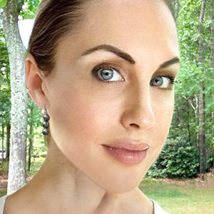 classic deep silver pearl earrings