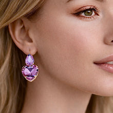 Load image into Gallery viewer, cuore scintillante tanzanite crystal  earring
