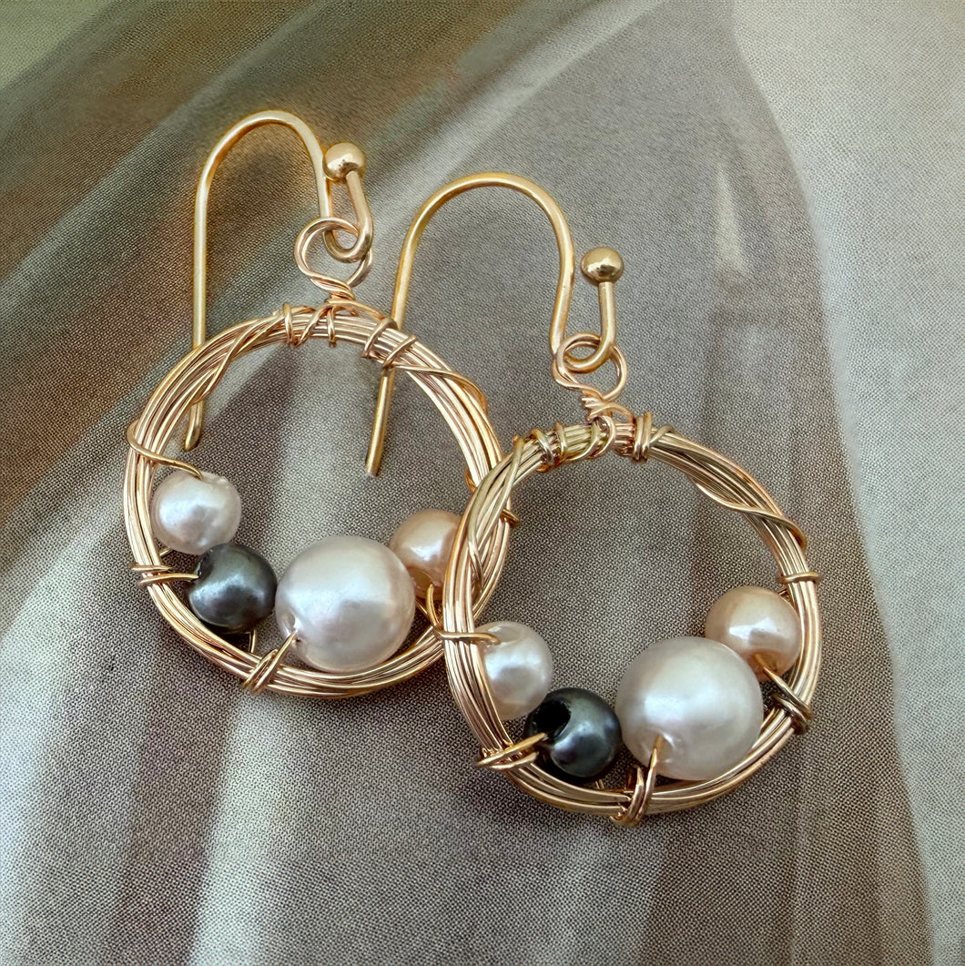 bird nest drop earrings