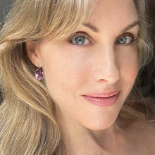 Load image into Gallery viewer, bella rosa oval  platinum CZ earrings
