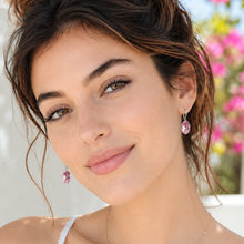 Load image into Gallery viewer, supersized pink cubic zirconia drop earrings
