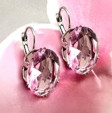 Load image into Gallery viewer, supersized pink cubic zirconia drop earrings
