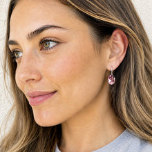 Load image into Gallery viewer, supersized pink cubic zirconia drop earrings
