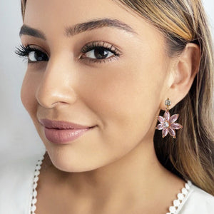 petal crystal earrings
