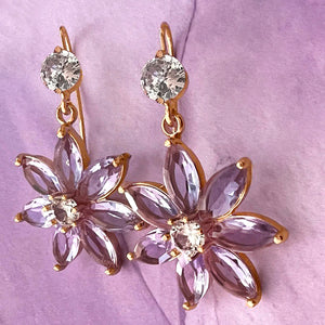 petal crystal earrings