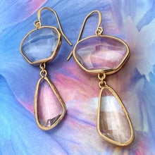 Load image into Gallery viewer, double drop multi crystal earrings
