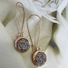 Load image into Gallery viewer, hematite druzy hammered drops
