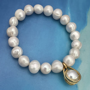 wrapped pearl drop freshwater pearl bracelet