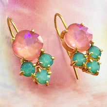 Load image into Gallery viewer, frosted coral opal drop earrings
