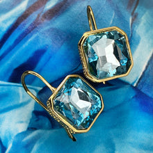 Load image into Gallery viewer, indicolite crystal square earrings
