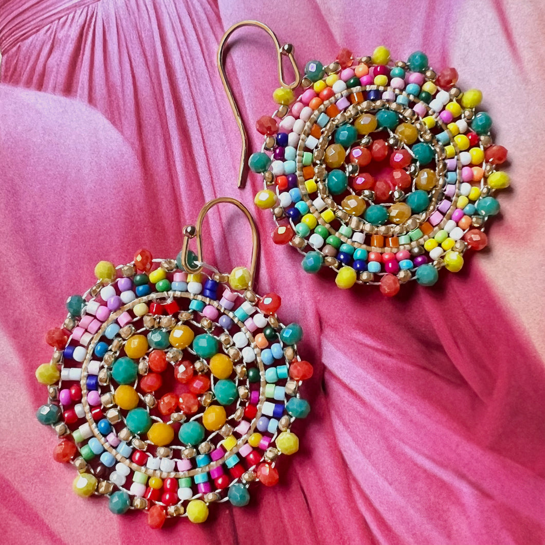 confetti beaded earrings