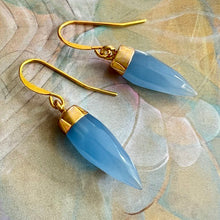 Load image into Gallery viewer, larimar soft blue spear earrings-restocked!
