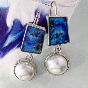 blu oceano e perla platinum earrings
