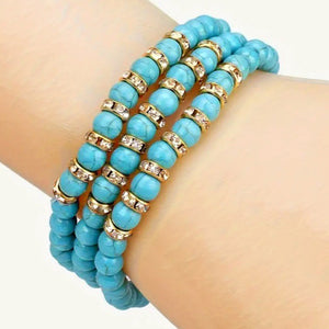 sparkling turquoise bracelet set