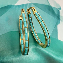 Load image into Gallery viewer, turquoise forte hoops
