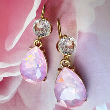 Load image into Gallery viewer, cristallo rosa drop earrings
