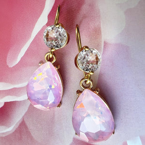 cristallo rosa drop earrings