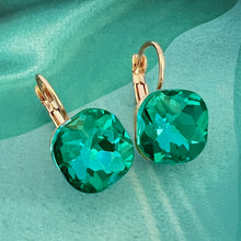 Load image into Gallery viewer, perfect square emerald drop earrings
