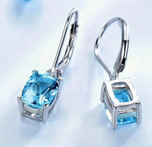 Load image into Gallery viewer, perfect blue topaz drop earring
