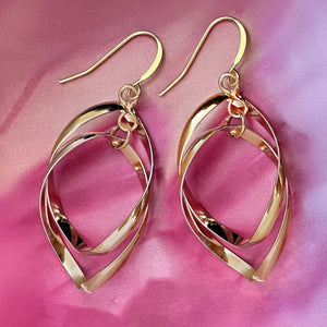 doppio gold drop earrings