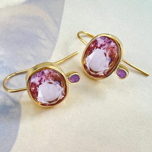 amethyst ovale earrings