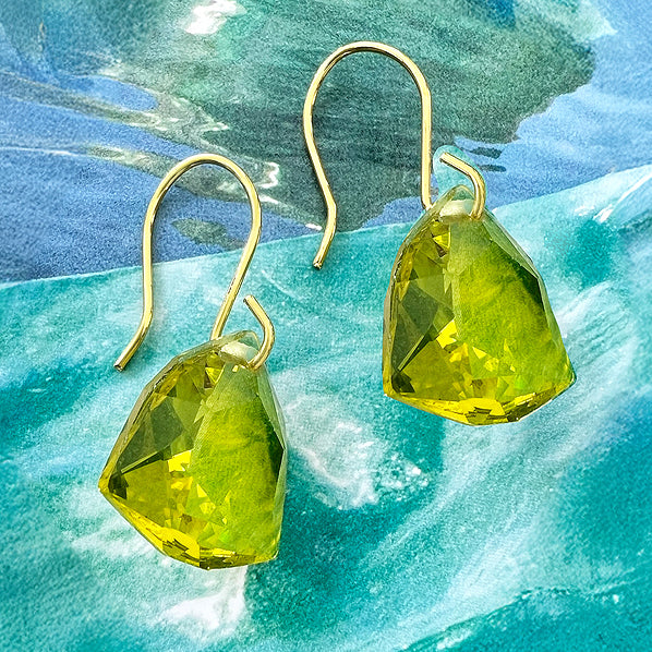 unique chartreuse crystal drops