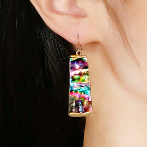 abalone shell & gold drop earrings