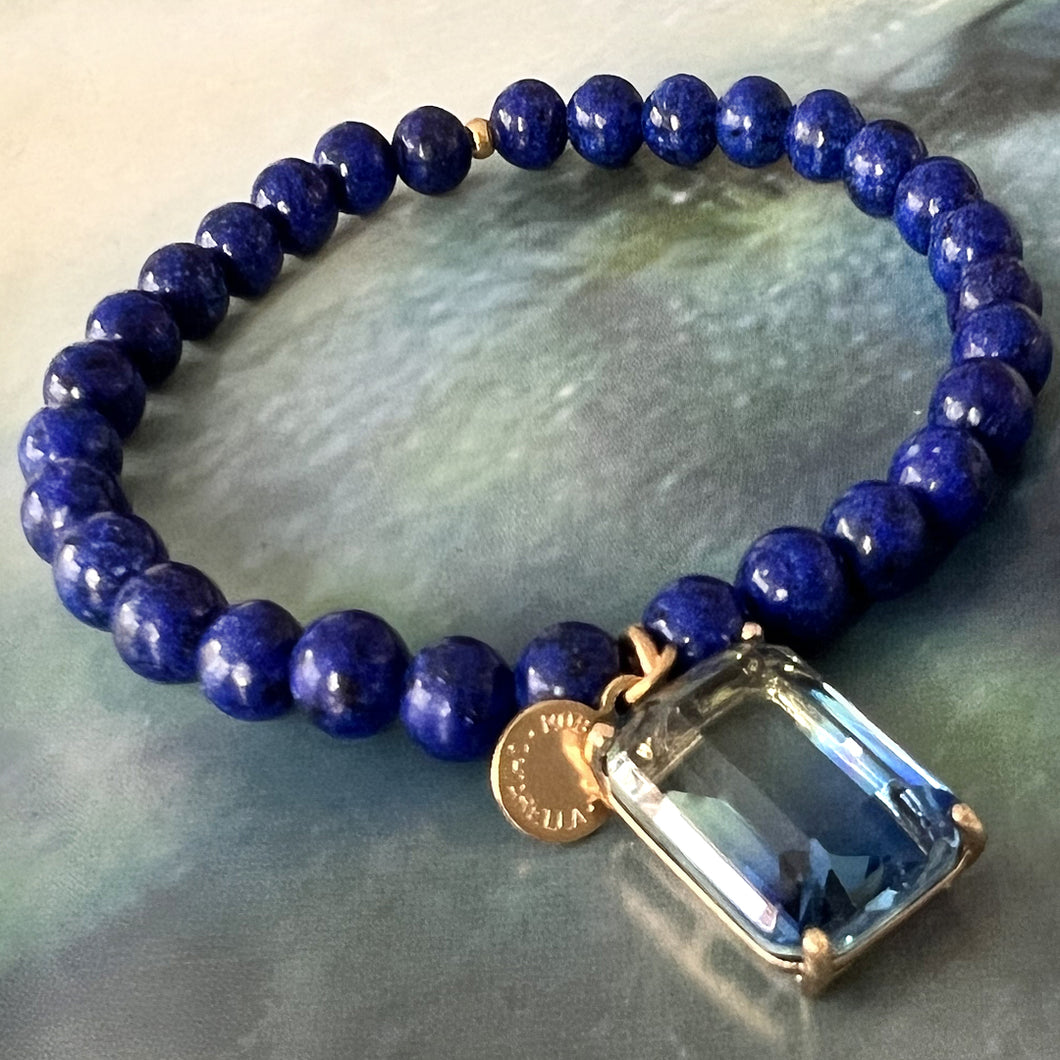 lapis lazuli natural stone ombre bracelet