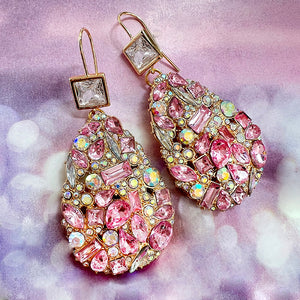 rosa scintillante statement earrings