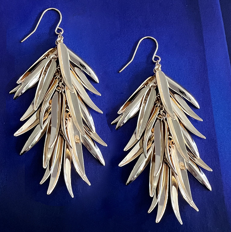 gold & platinum tassel earrings