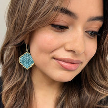 Load image into Gallery viewer, cristallo ocatagono turquoise earrings
