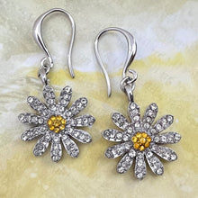 Load image into Gallery viewer, Sparkling Crystal Sunflower Earrings
