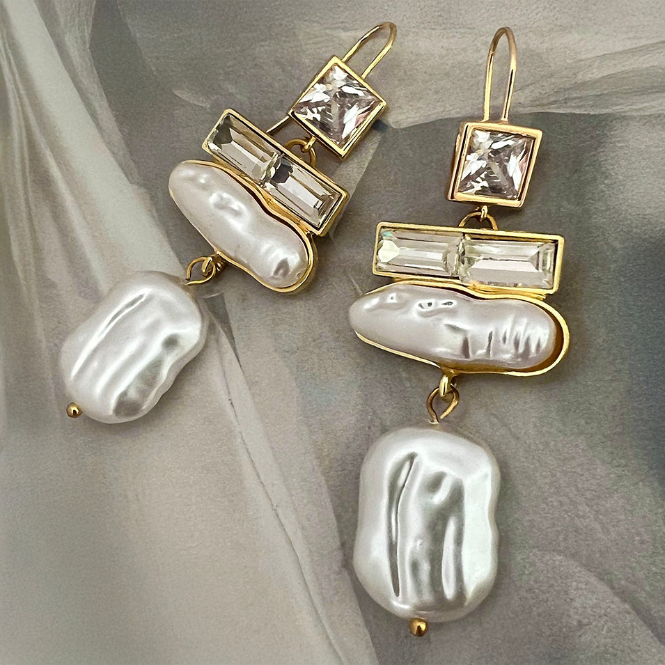 eclectic pearl & crystal drops