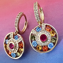 Load image into Gallery viewer, colorful kaleidoscope crystal earrings
