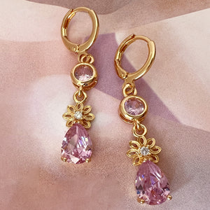 brillante fiore rosa drops