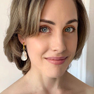 grande bellissima perla hoops
