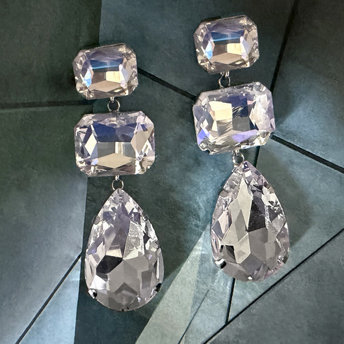 pure sparkle clear crystal earrings