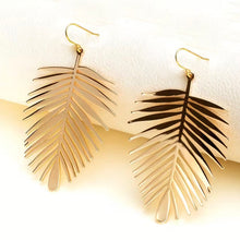 Load image into Gallery viewer, flat fern drop earrings
