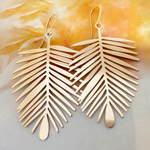 Load image into Gallery viewer, flat fern drop earrings
