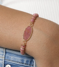Load image into Gallery viewer, Natural Stone Pink Rhodonite Braided Bracelet
