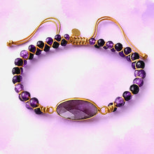 Load image into Gallery viewer, Natural Amethyst Braided Bracelet
