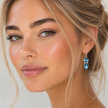 Load image into Gallery viewer, Elegant Oval Blue Zirconia Droplet Earrings
